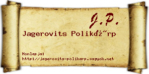 Jagerovits Polikárp névjegykártya
